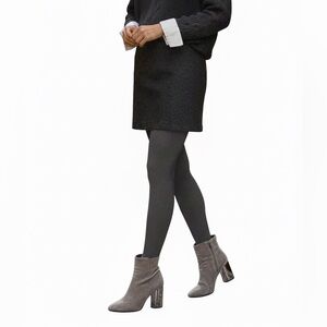 Pure Navy - Gray Suede Ankle Boots Mirrored Heels Women’s Size 7.5